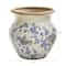 10.5" Tuscan Ceramic Blue Scroll Urn Vase